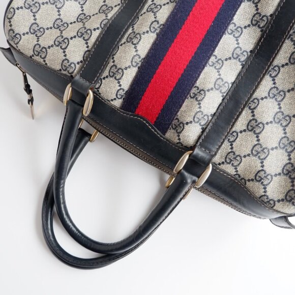 Authentic Preowned Vintage Gucci Navy Boston Bag - Picture 13 of 16